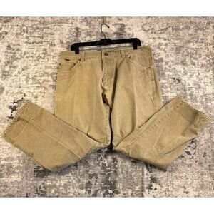 Vtg KUHL Rydr Pants Mens 36x30 Tan Khaki Articulated Knees Heavy Cotton Canvas
